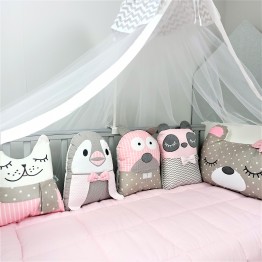 Baby Star Σετ προίκας κρεβατιού Tiny Friends Ροζ 3τμχ